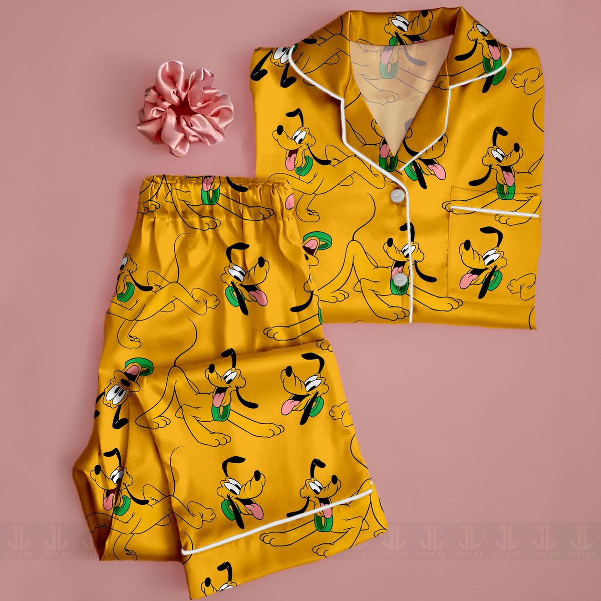 Pluto Emotions Satin Pajamas Unisex Long Sleeve Short Styles