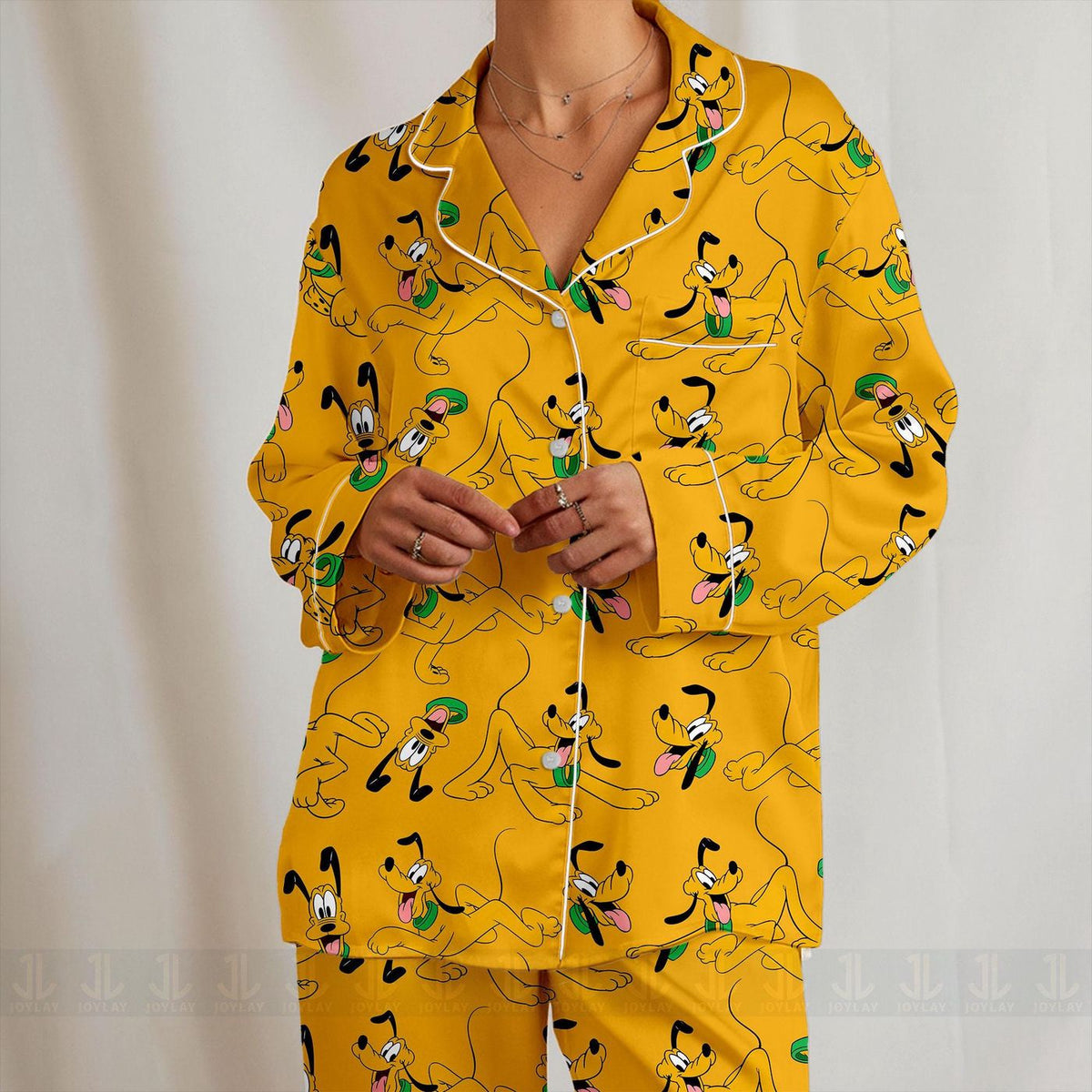 Pluto Emotions Satin Pajamas Unisex Long Sleeve Short Styles