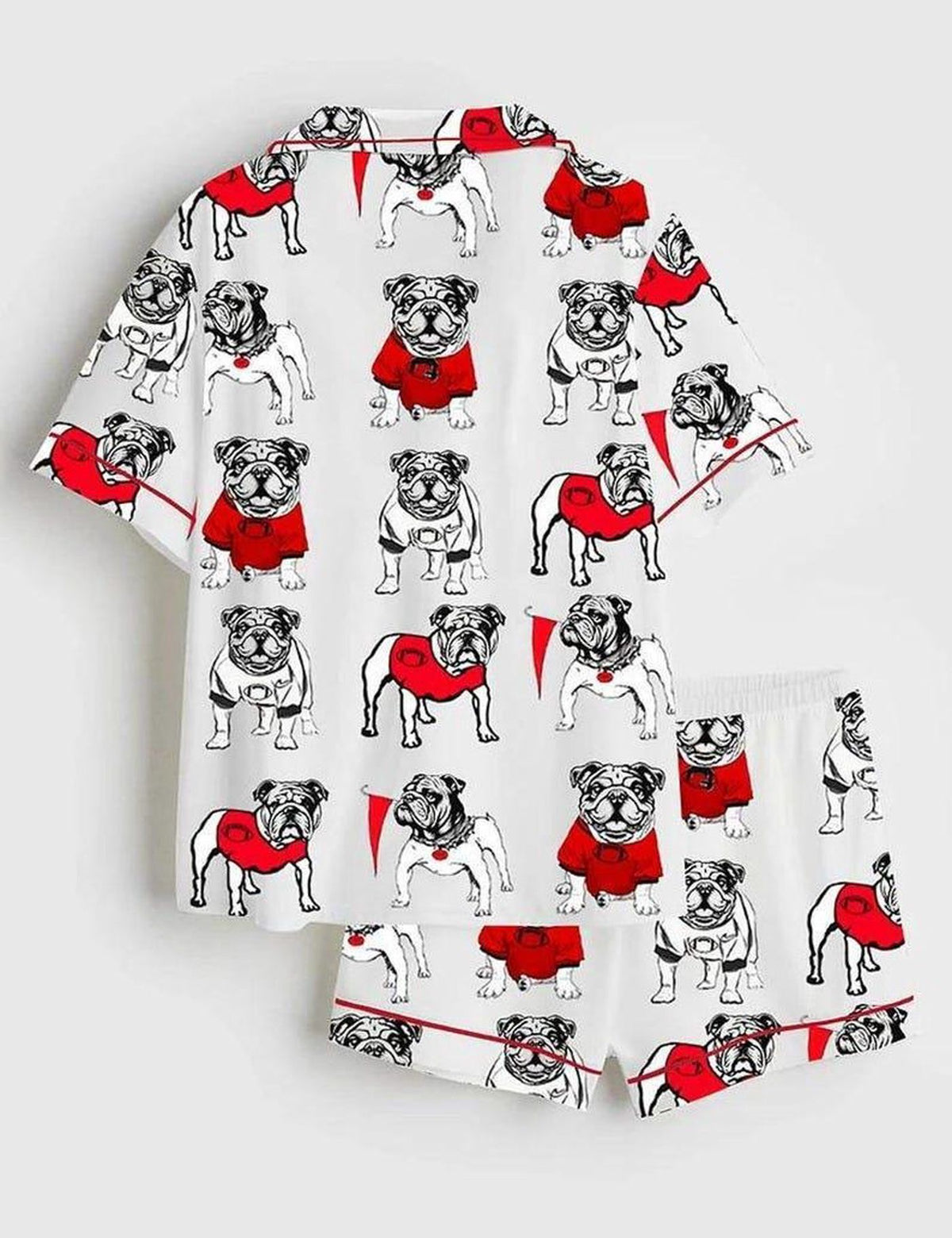 Pug Dog Print Pajama Set Women Cute Sleepwear