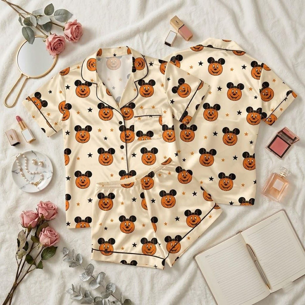 Disney Halloween Pumpkin Faces Mickey Mouse Pajamas Kids Fall Sleepwear