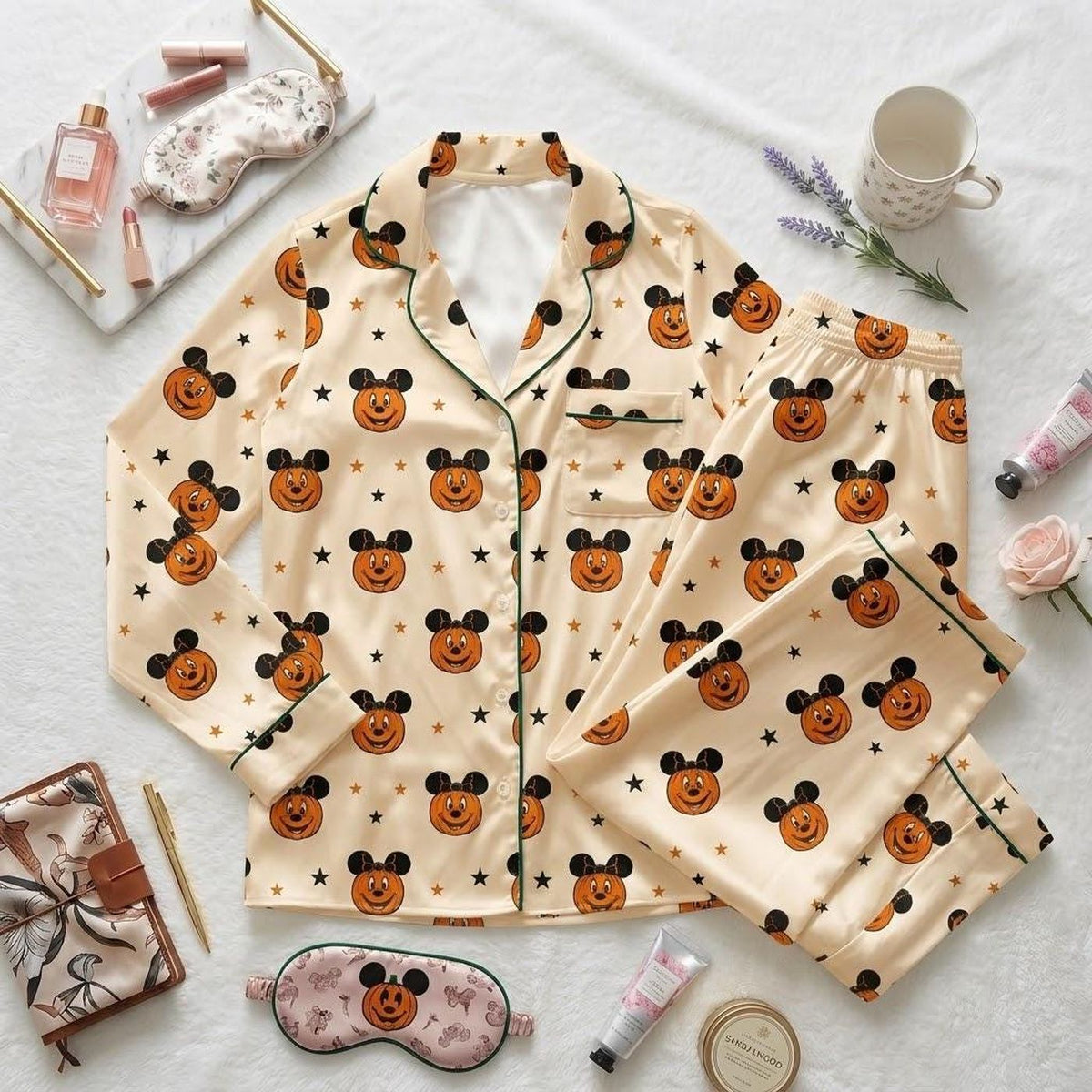 Disney Halloween Pumpkin Faces Mickey Mouse Pajamas Kids Fall Sleepwear