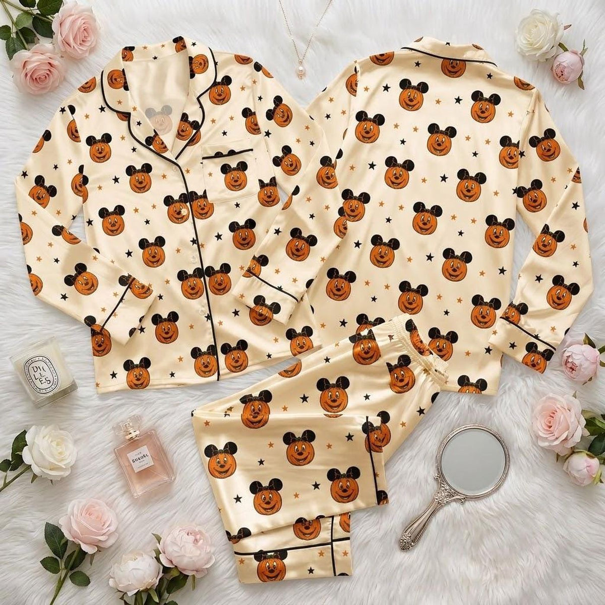 Disney Halloween Pumpkin Faces Mickey Mouse Pajamas Kids Fall Sleepwear