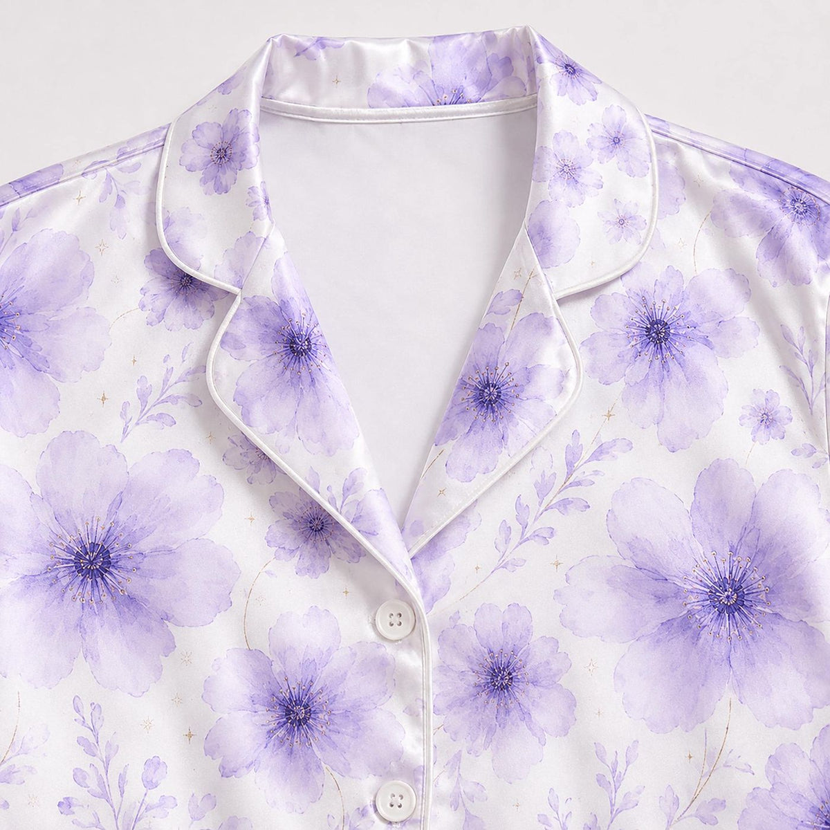 Purple Blossom Poly Pajama Apparel: Elegant Floral Graphic Sleepwear & Lounge Collection