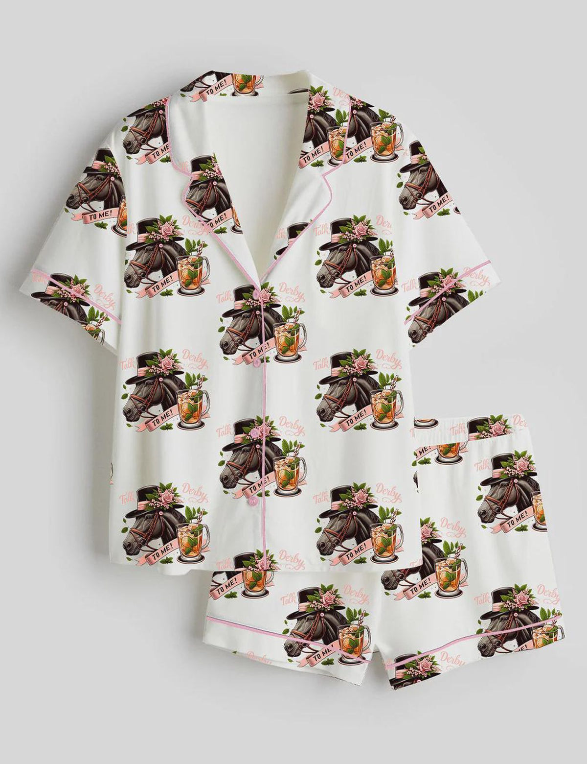 Women s Race Day Pajamas: Satin Horse Racing Sleepwear for Derby Night Cozy Gift