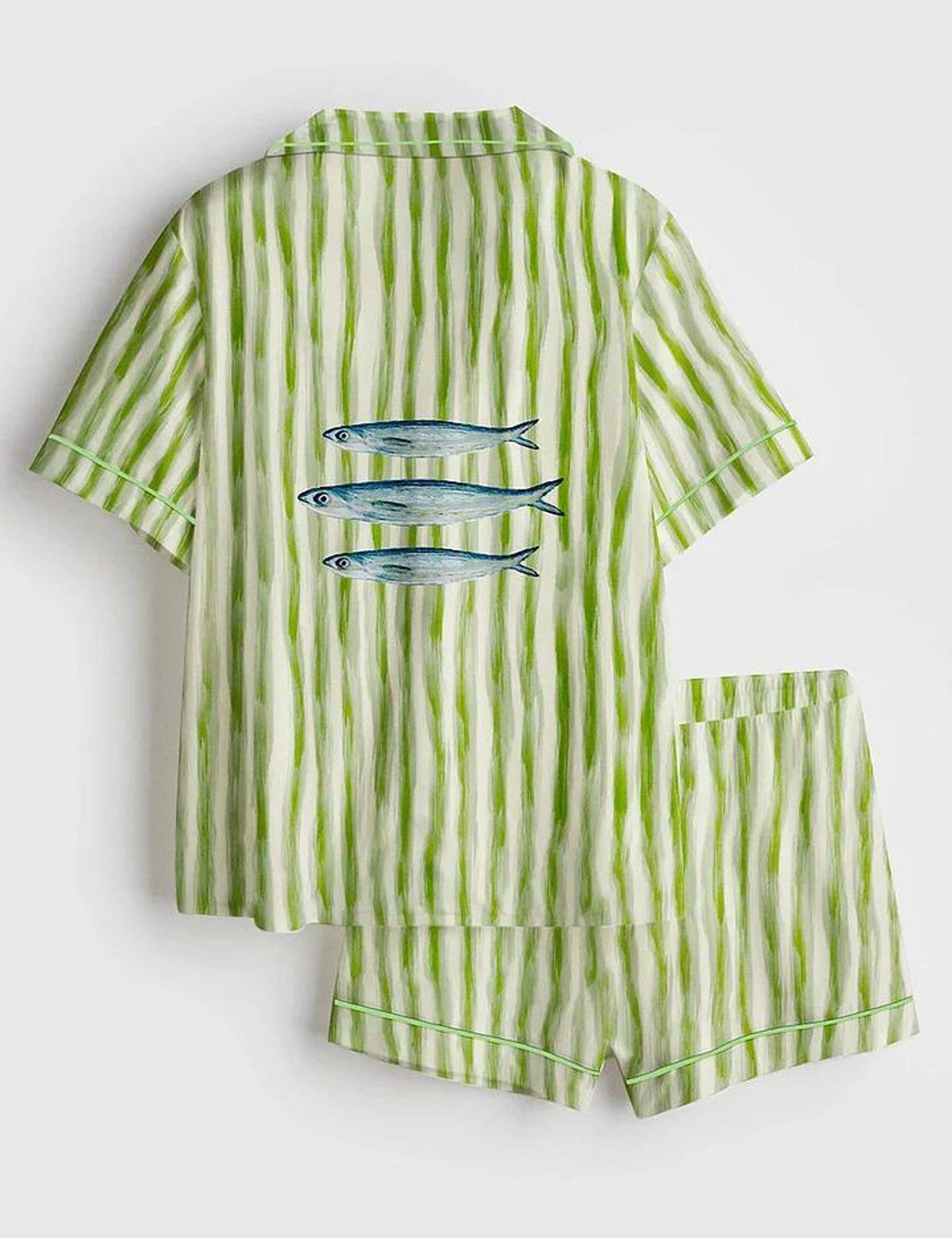 Sardine Pajama Set Women Coastal Summer Fish Gift Her