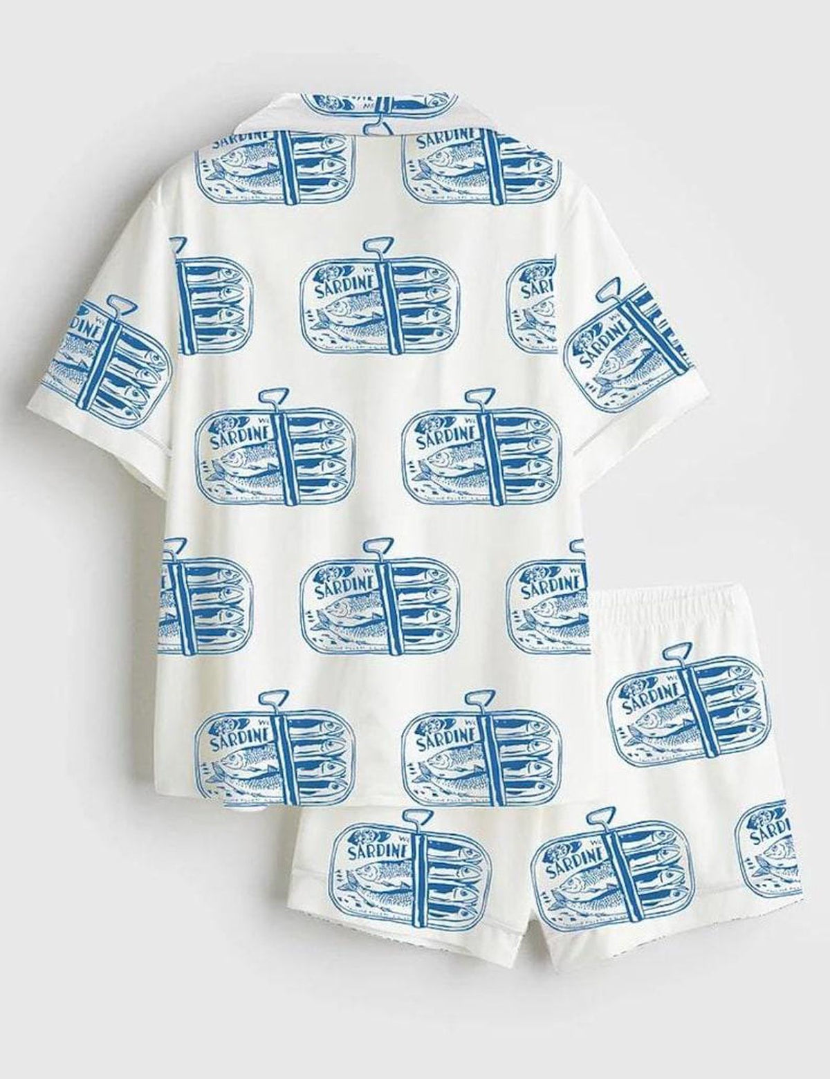Sardine Pajama Set Women Coastal Fish Sleepwear