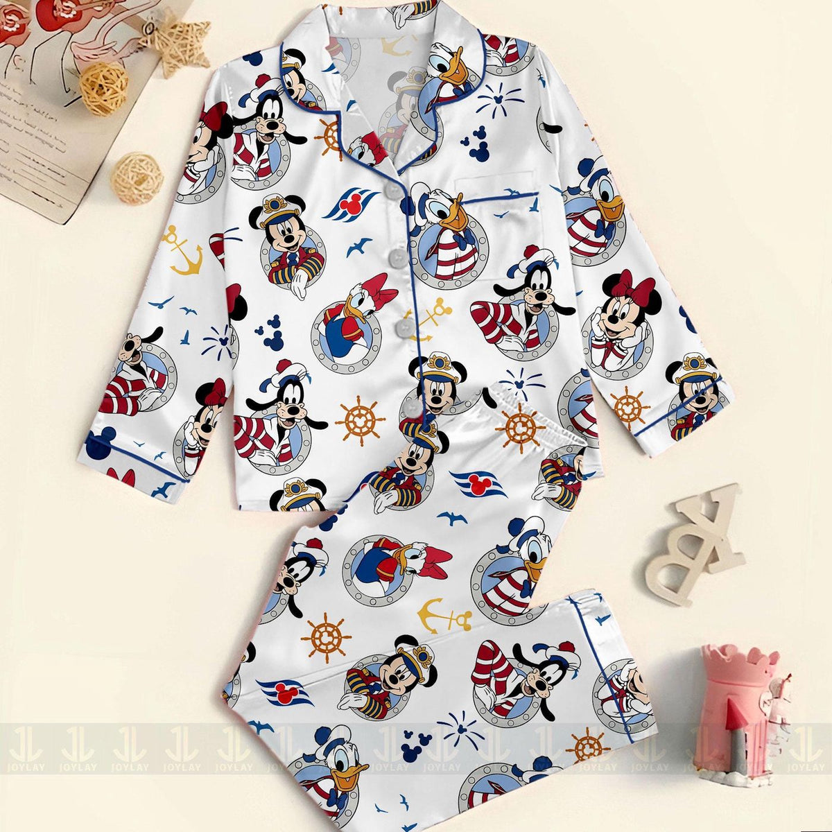 Satin Cruise Mouse Pajamas Set Short Long Styles