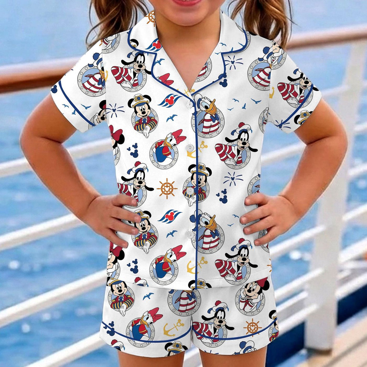 Satin Cruise Mouse Pajamas Set Short Long Styles