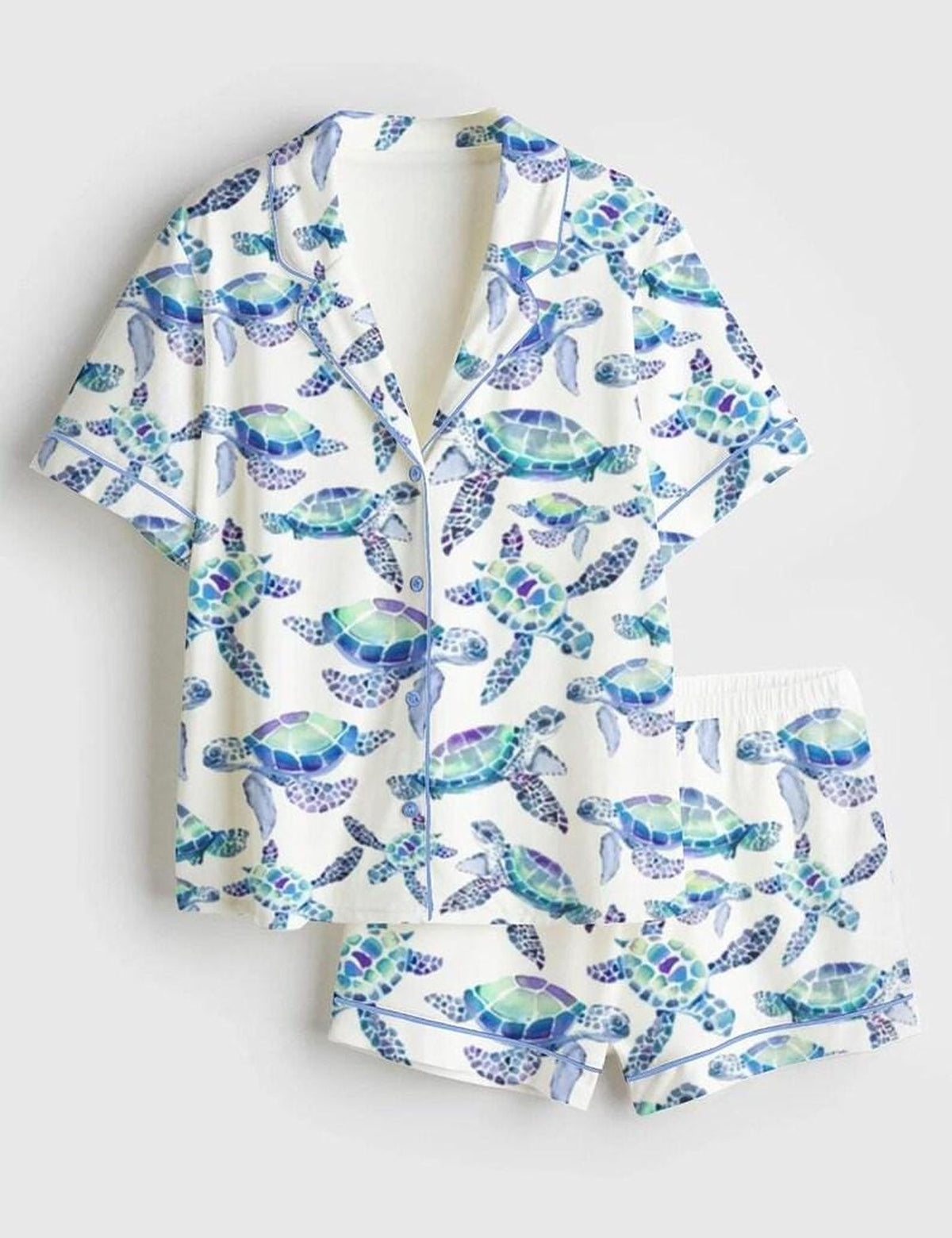 Sea Turtle Pajamas Women Set Coastal Beach Lover Sleepwear