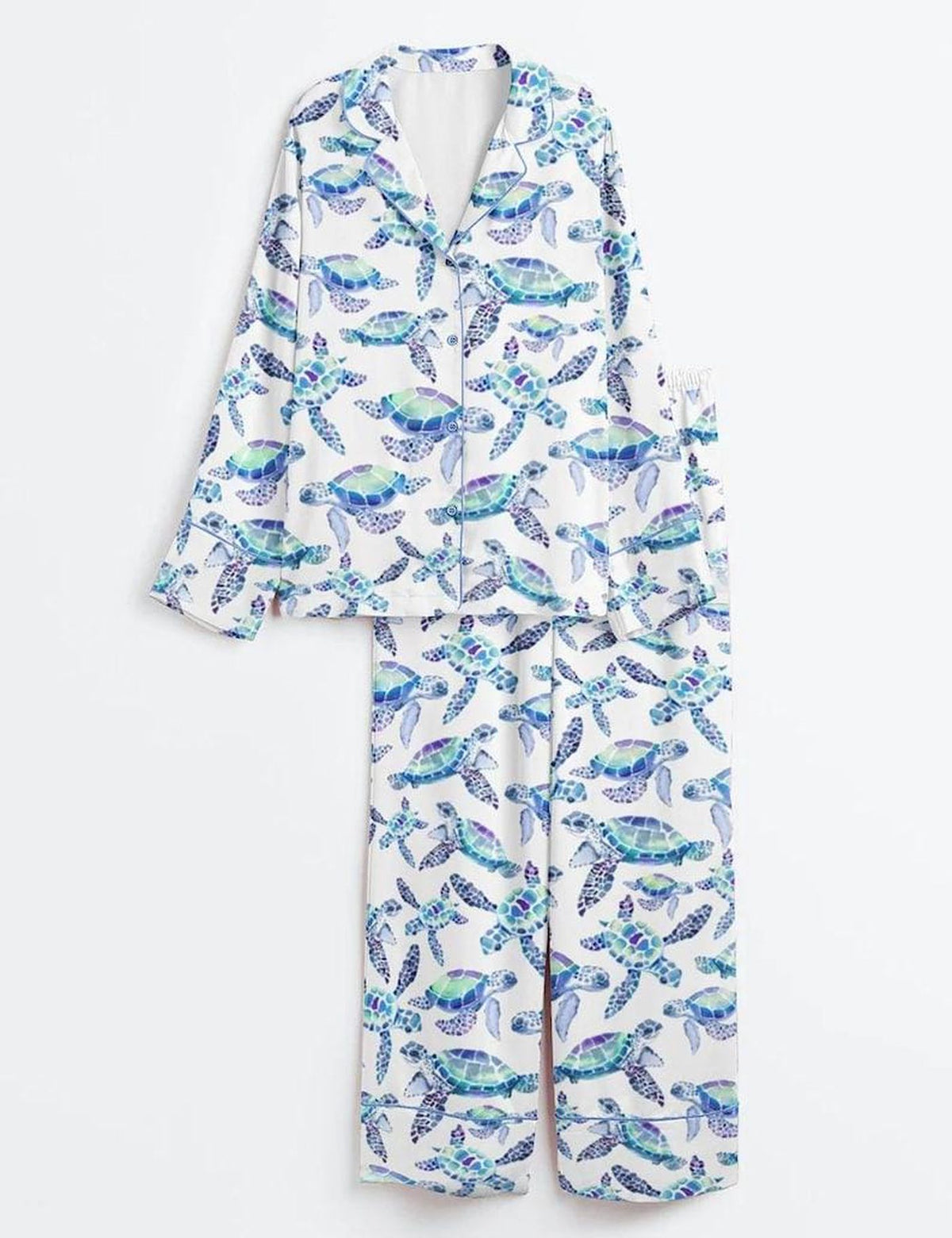 Sea Turtle Pajamas Women Set Coastal Beach Lover Sleepwear
