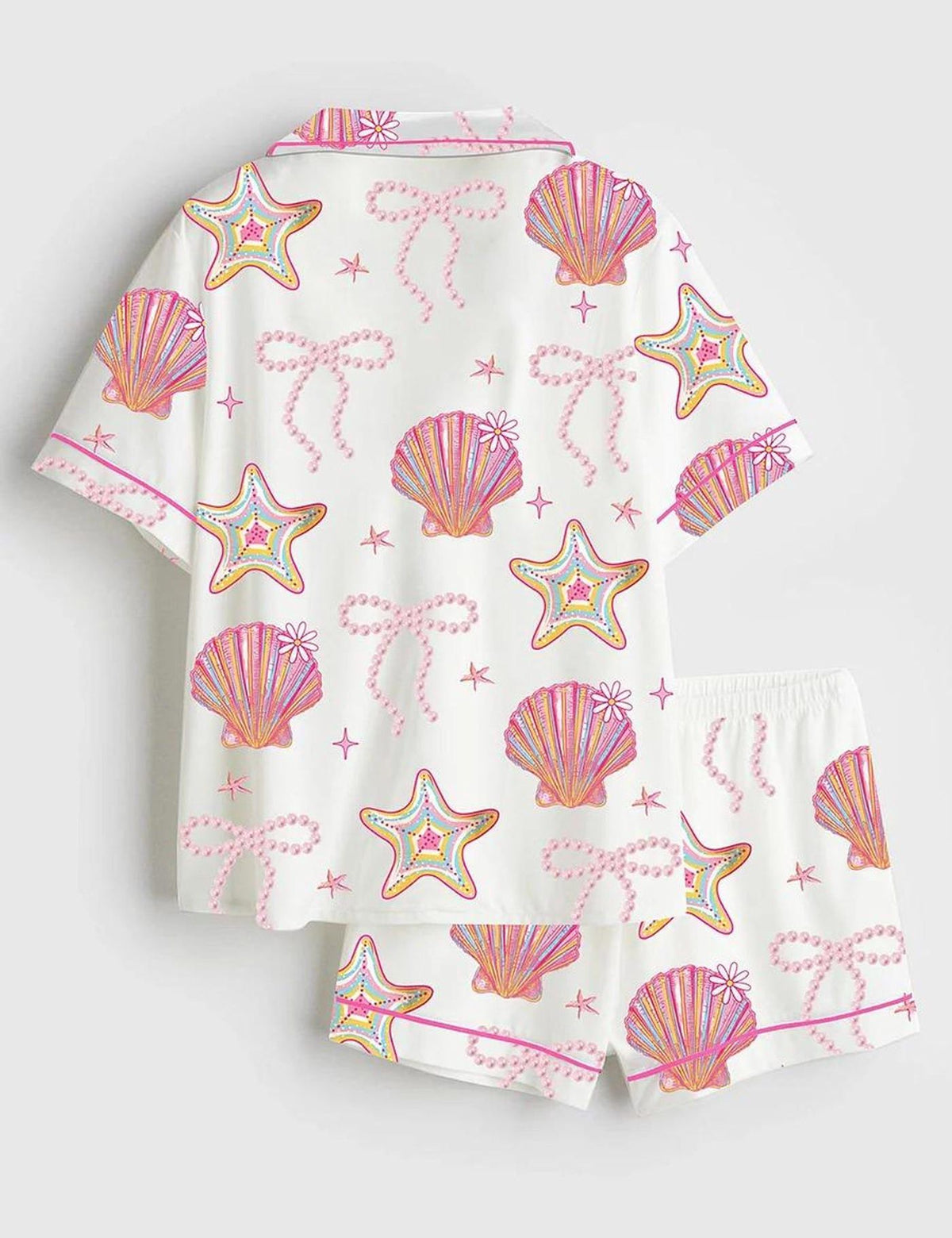 Seashell Starfish Coastal Chic Pajama Set Women