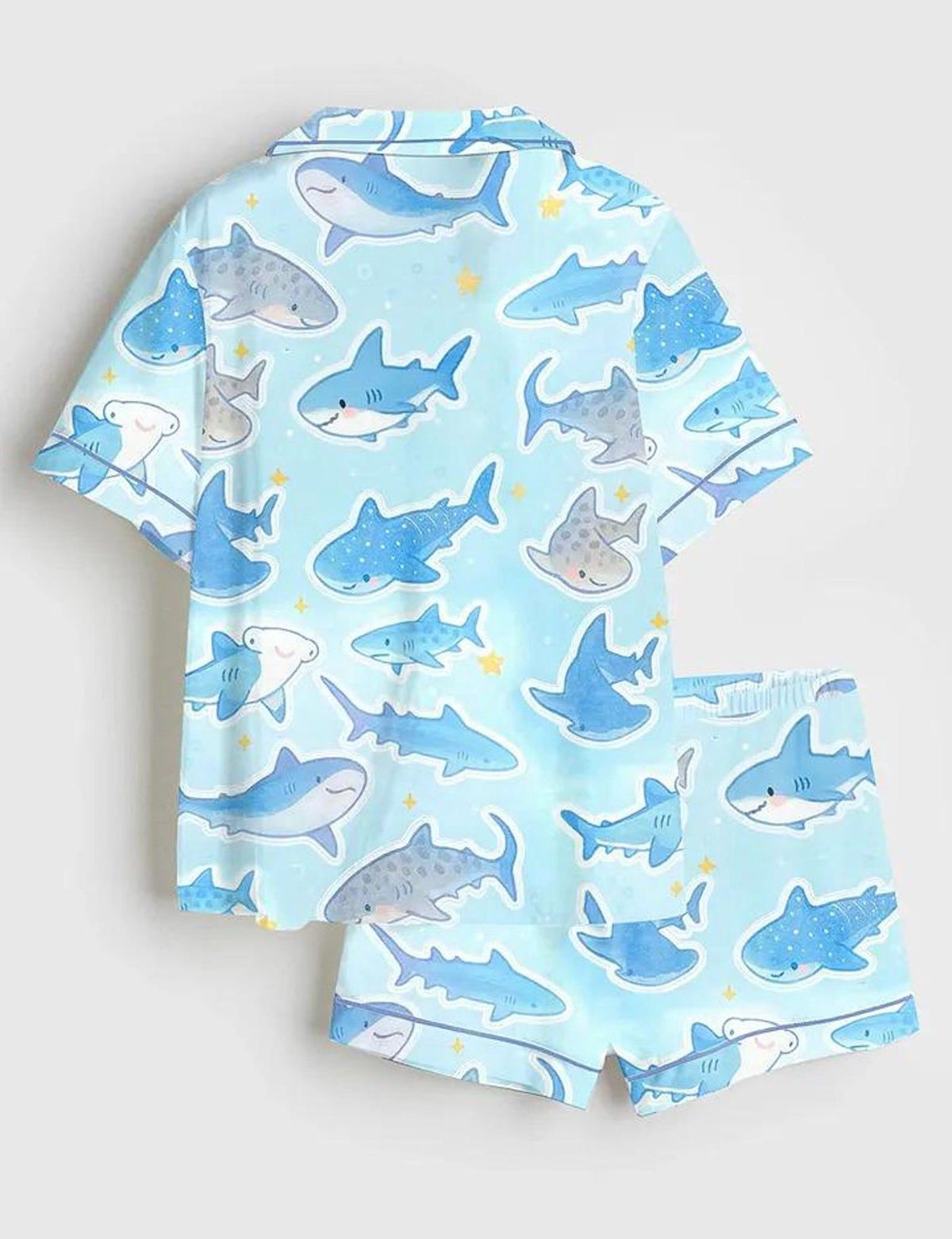 Shark Pajama Set Women Cute Ocean Sea Animal Sleepwear Gift For Her