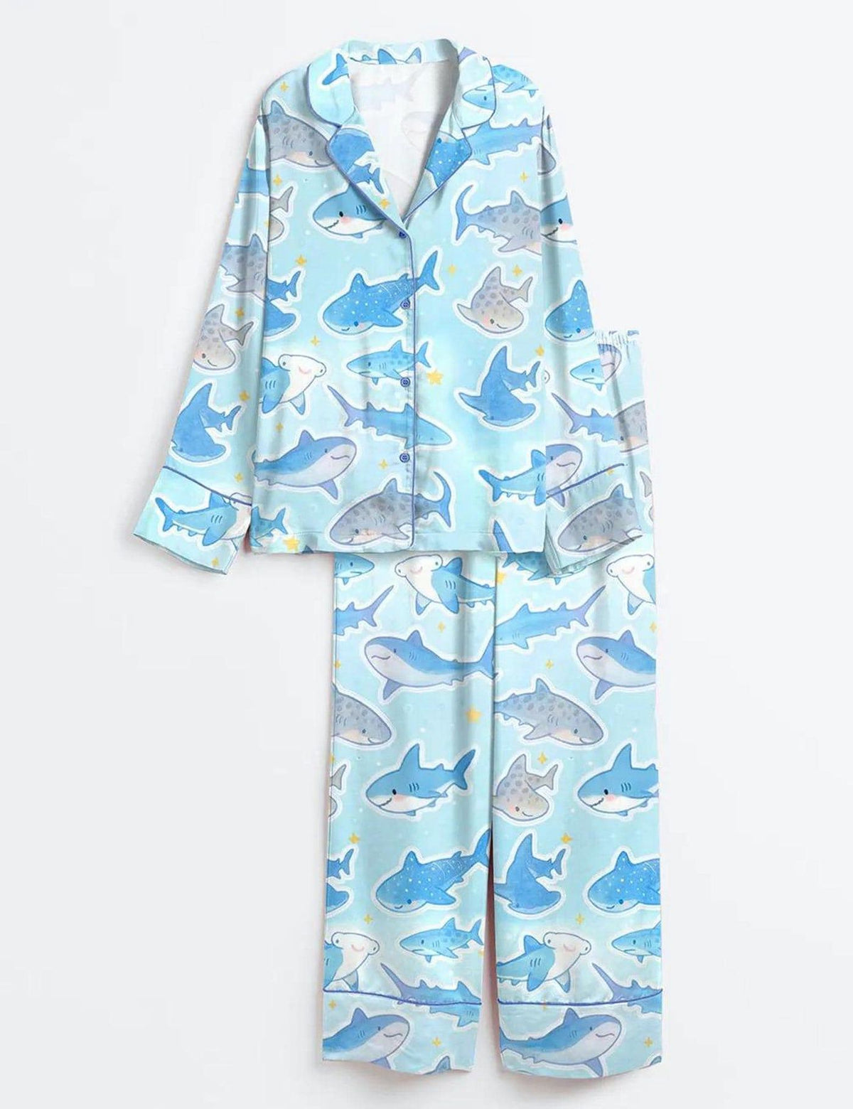 Shark Pajama Set Women Cute Ocean Sea Animal Sleepwear Gift For Her