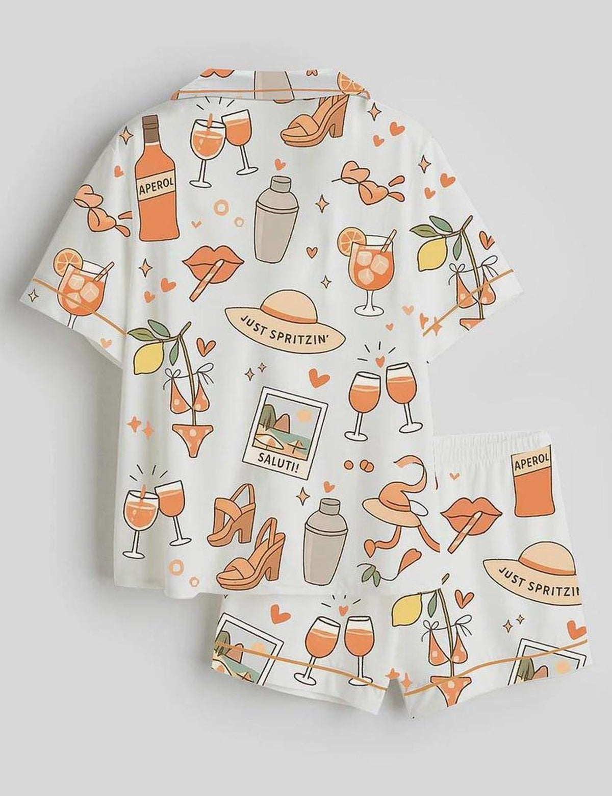 Spritz Cocktail Pajama Set Women Italian Summer Sleepwear Girls Trip PJ