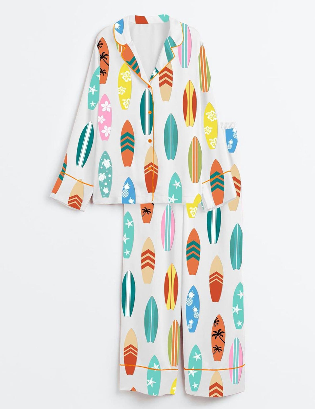 Surfboard Print Women s Pajama Set Summer Beach Sleepwear