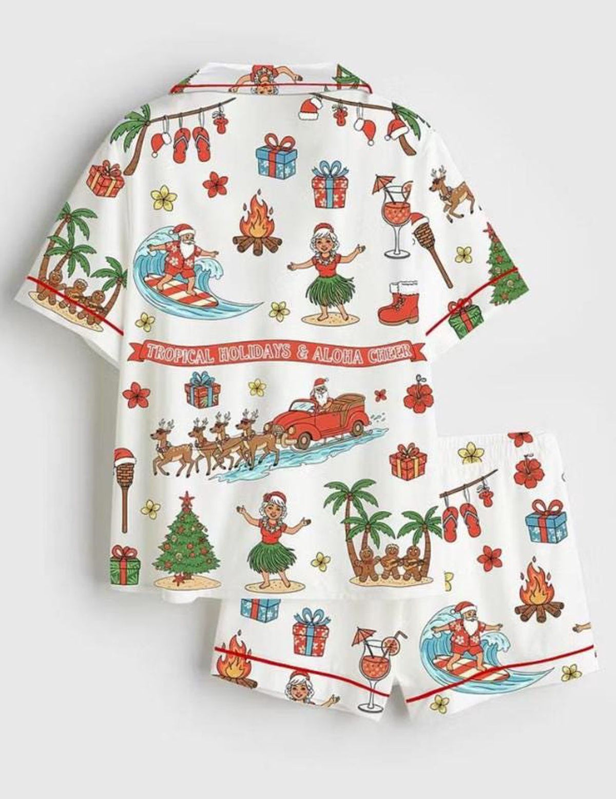 Tropical Christmas Pajamas: Hawaiian Santa Claus Sleepwear for a Fun Beach Holiday!