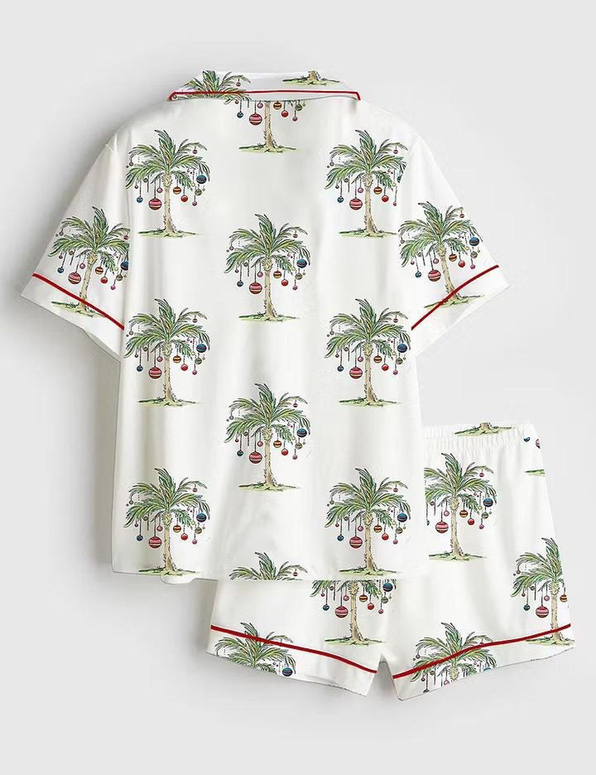 Shop Tropical Christmas Pajamas: Aloha Beach Santa Satin PJS for July Holiday Sleepwear