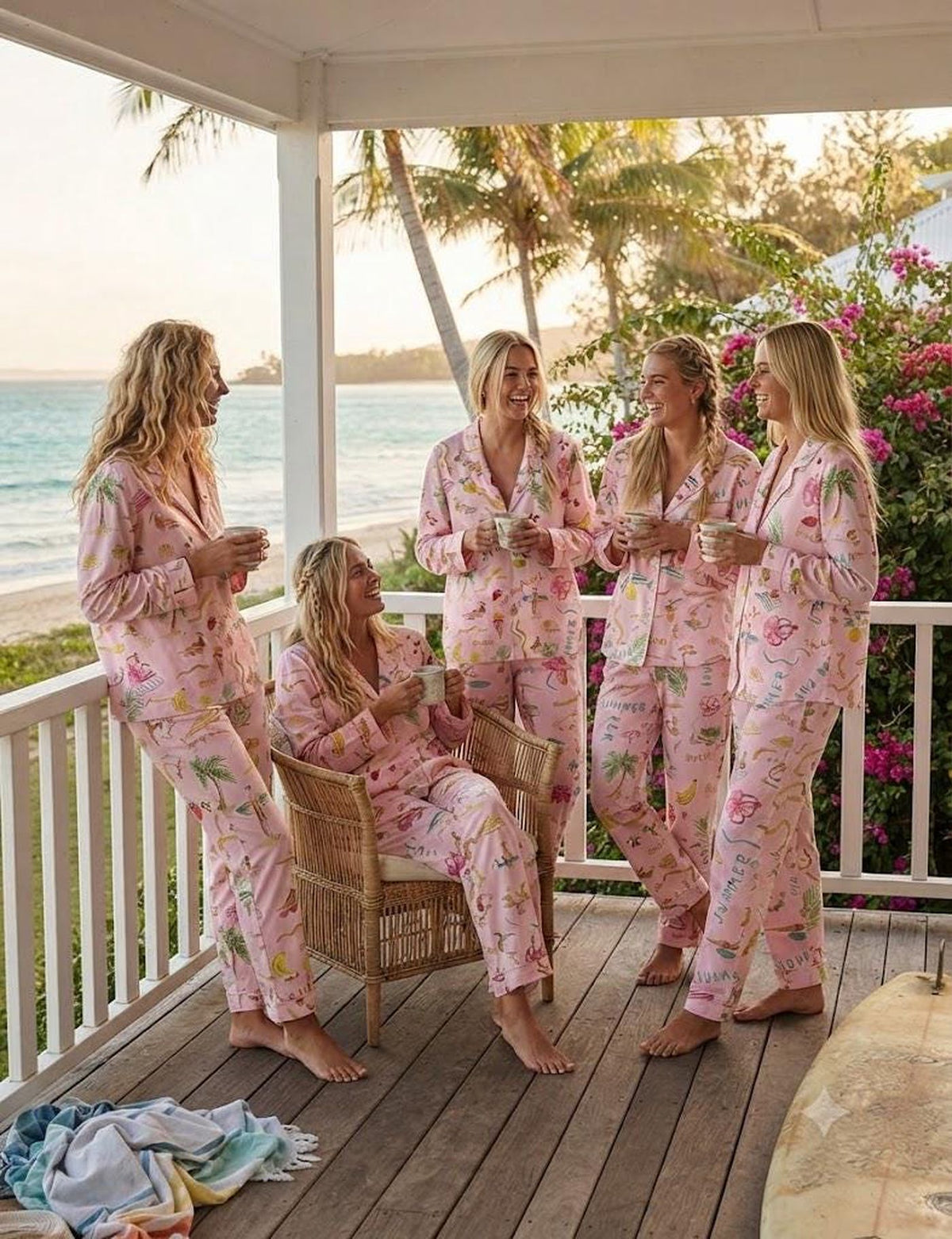 Tropical Print Pajama Set - Perfect for Beach Vacations and Girls Trips!