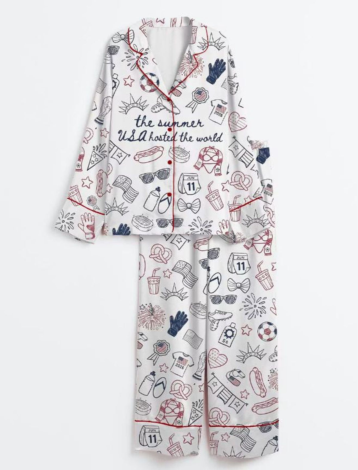 USA Soccer Summer Pajama Set: Unique Loungewear & Souvenir Gift