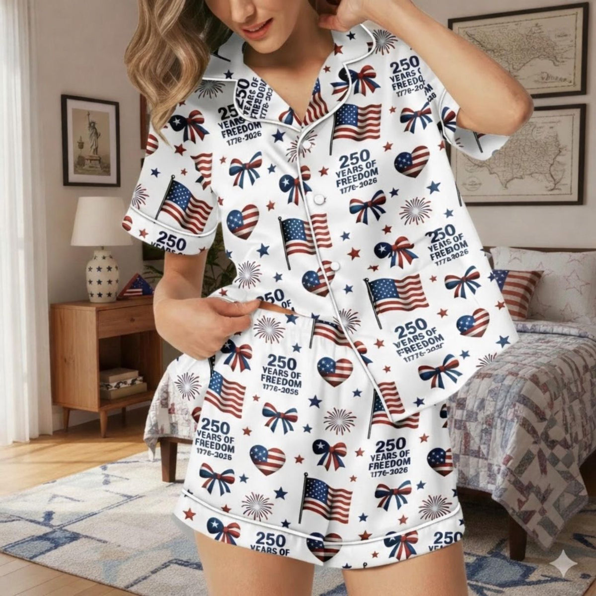 250 Years of Freedom Women s Pajama Set for USA Semiquincentennial Celebration