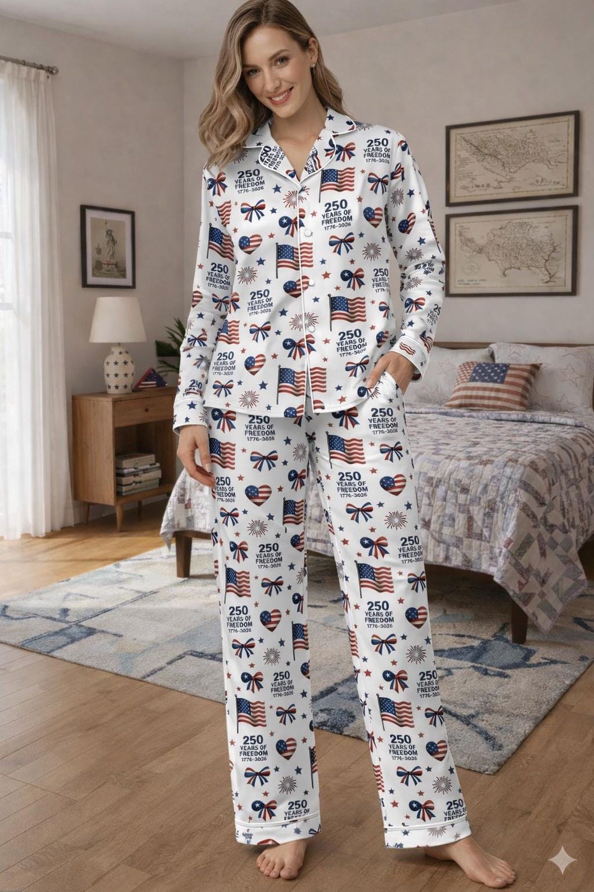 250 Years of Freedom Women s Pajama Set for USA Semiquincentennial Celebration