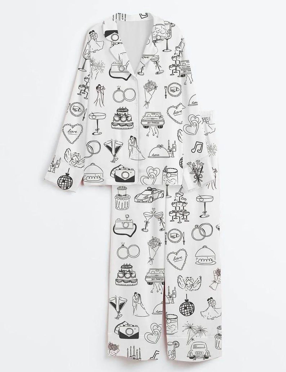 Wedding Celebration Pajama Set Bridal Shower Sleepwear Bride To Be PJs