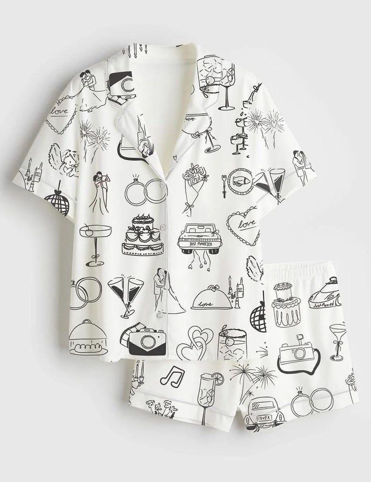 Wedding Celebration Pajama Set Bridal Shower Sleepwear Bride To Be PJs