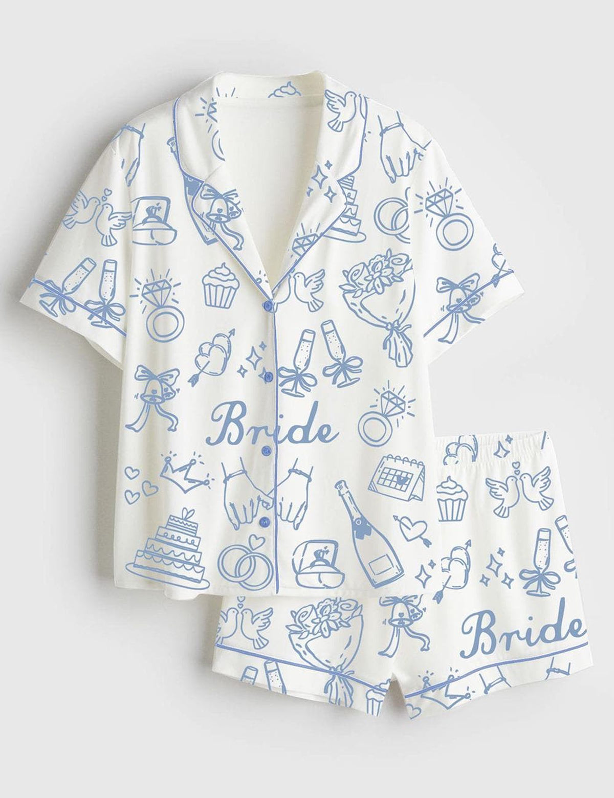 Bridal Squad Satin Pajama Set Long Sleeve Wedding Loungewear