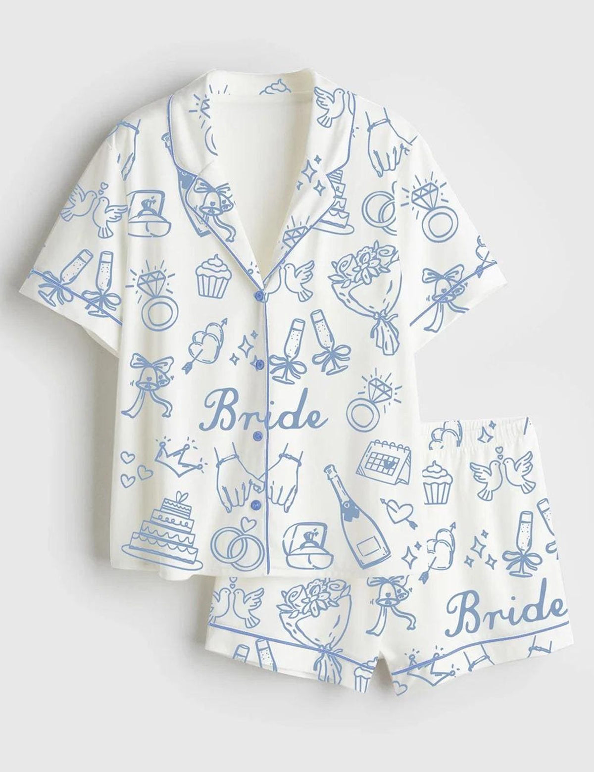 Bridal Squad Satin Pajama Set Long Sleeve Wedding Loungewear