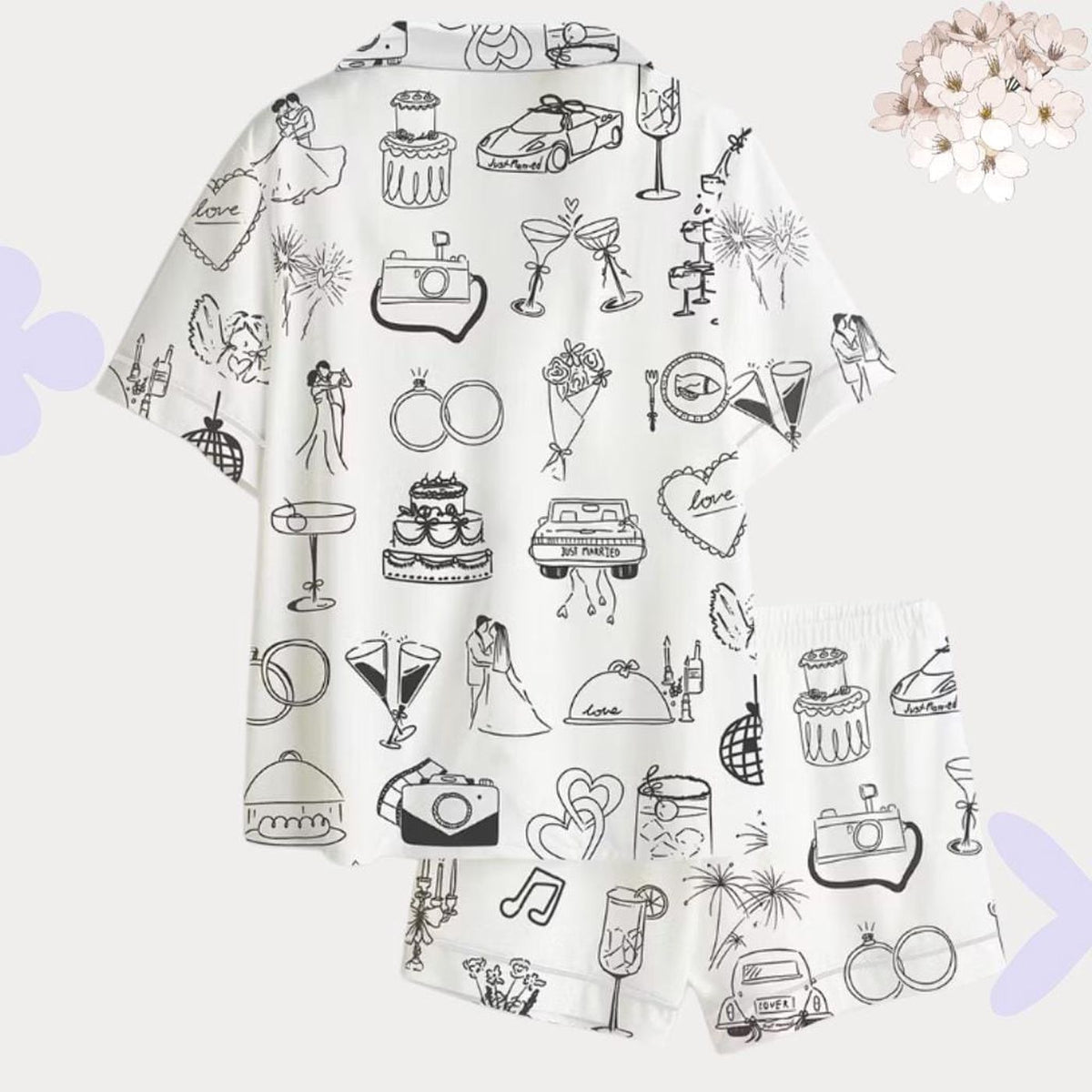 Chic Wedding Pajama Set: Perfect Bridal Shower Gift & Honeymoon Sleepwear