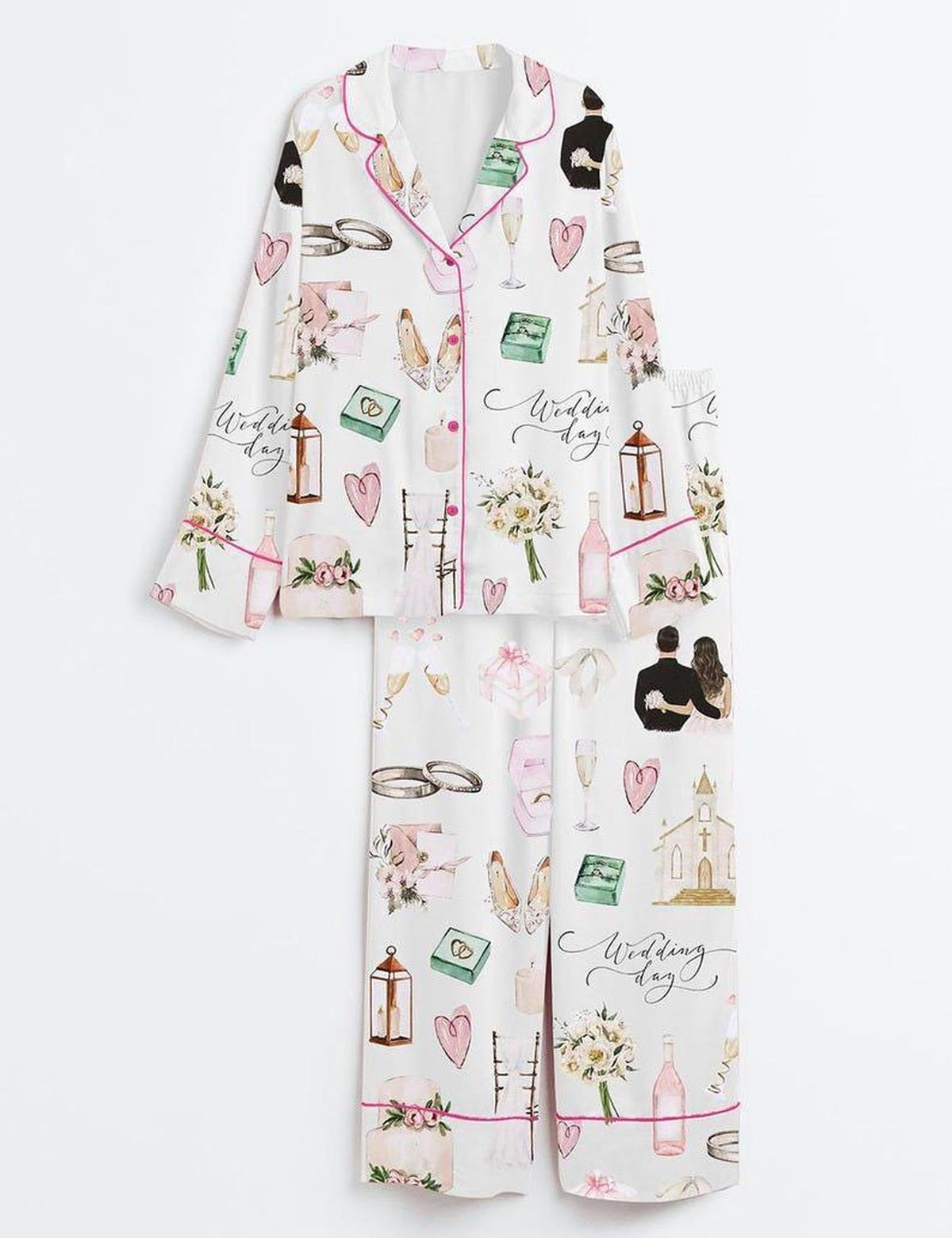 Wedding Pajamas Set Women Bridal Party Bride Gift Sleepwear