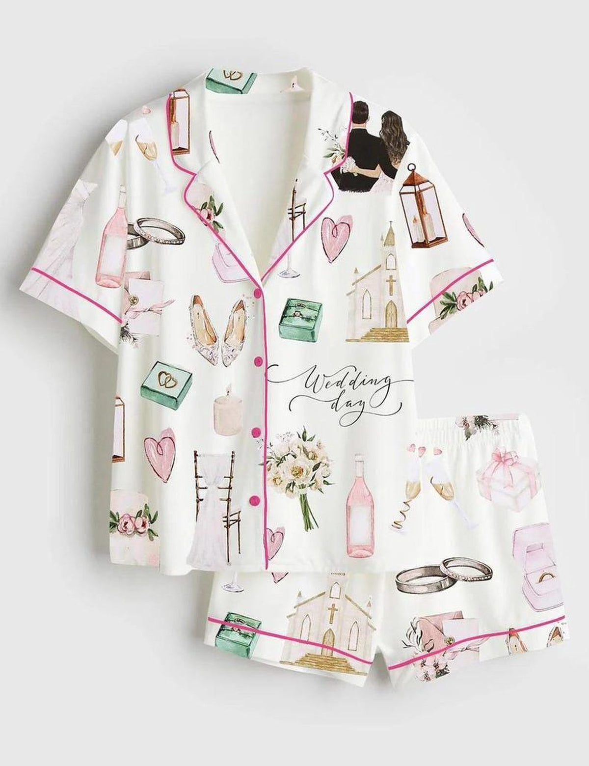Wedding Pajamas Set Women Bridal Party Bride Gift Sleepwear