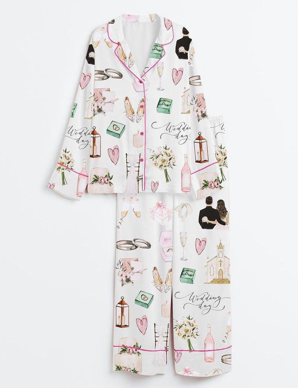 Wedding Pajamas Set Women Bridal Party Bride Gift Sleepwear