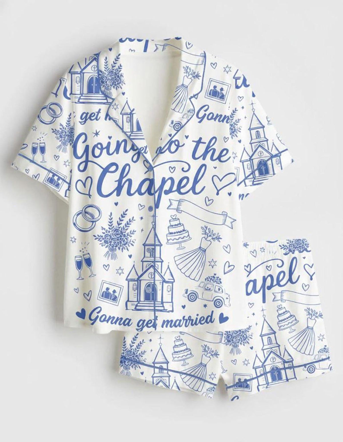 Wedding Pajamas Women Set Chapel Bridal Shower Bride To Be Gonna Get Married Morning Sleepwear