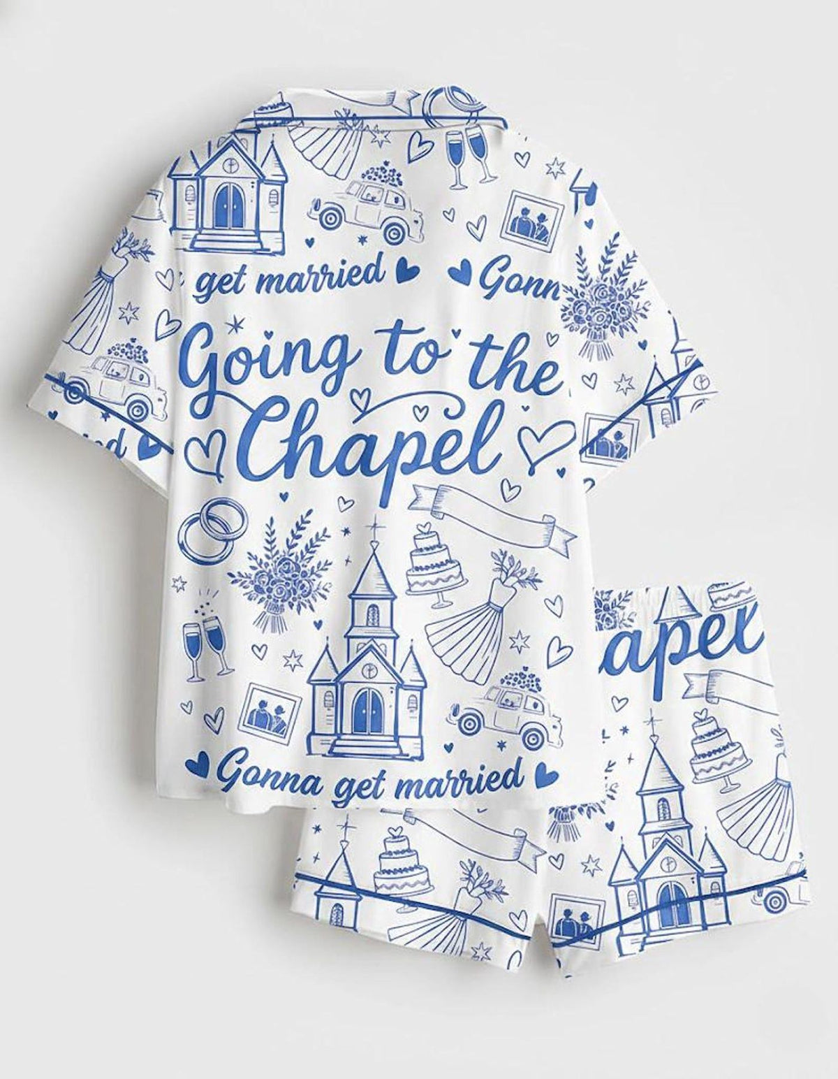 Wedding Pajamas Women Set Chapel Bridal Shower Bride To Be Gonna Get Married Morning Sleepwear