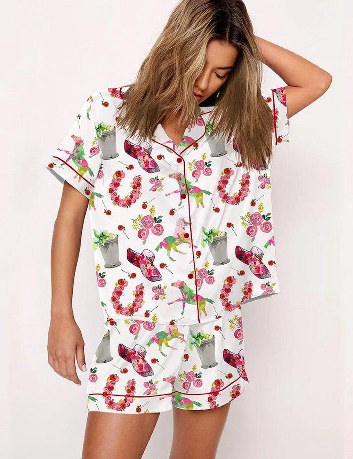 Cowgirl Floral Rodeo Pajamas Women Lounge Sleepwear Gift