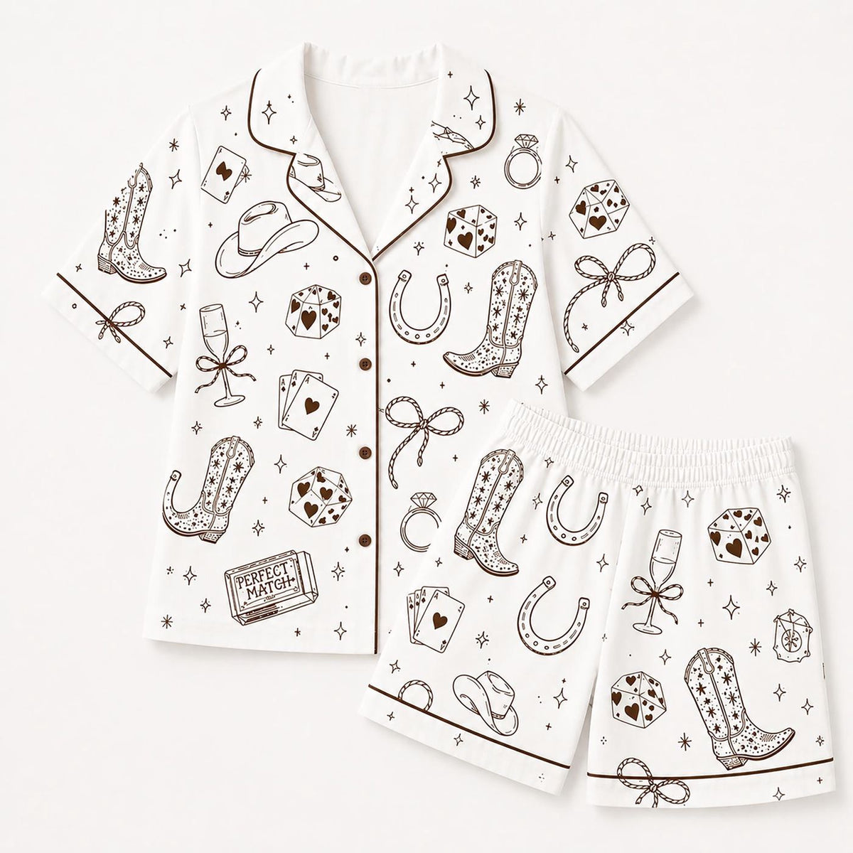 Western Pajama Set for Cowgirl Bachelorettes: Last Rodeo Bride Gift with Nashville Cowboy Boots