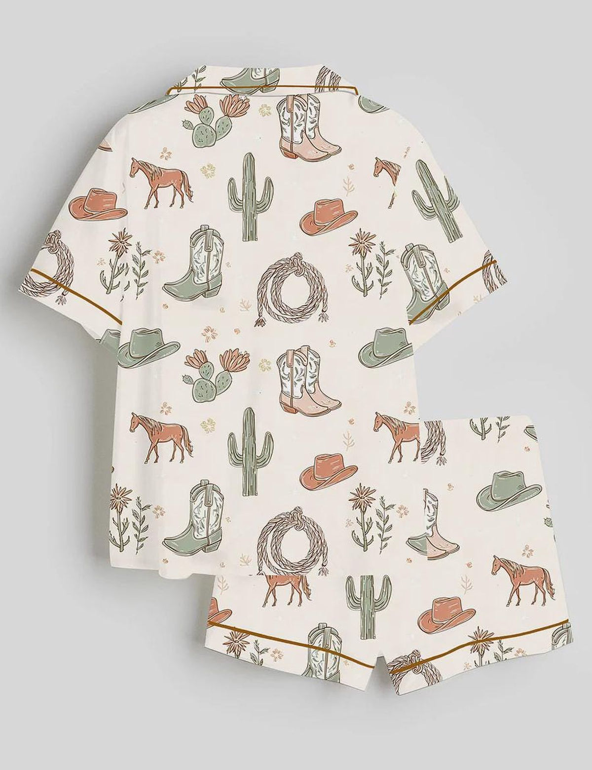 Western Cowgirl Boots & Horse Pajama Set - Perfect for Cowgirl Bachelorettes & Nashville Girls Trips