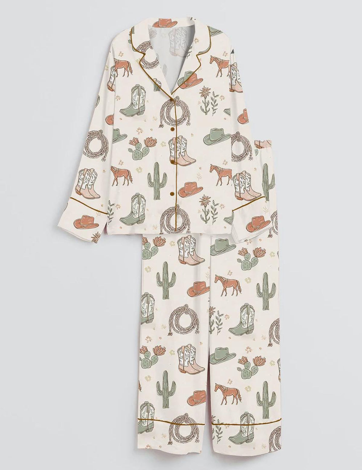 Western Cowgirl Boots & Horse Pajama Set - Perfect for Cowgirl Bachelorettes & Nashville Girls Trips