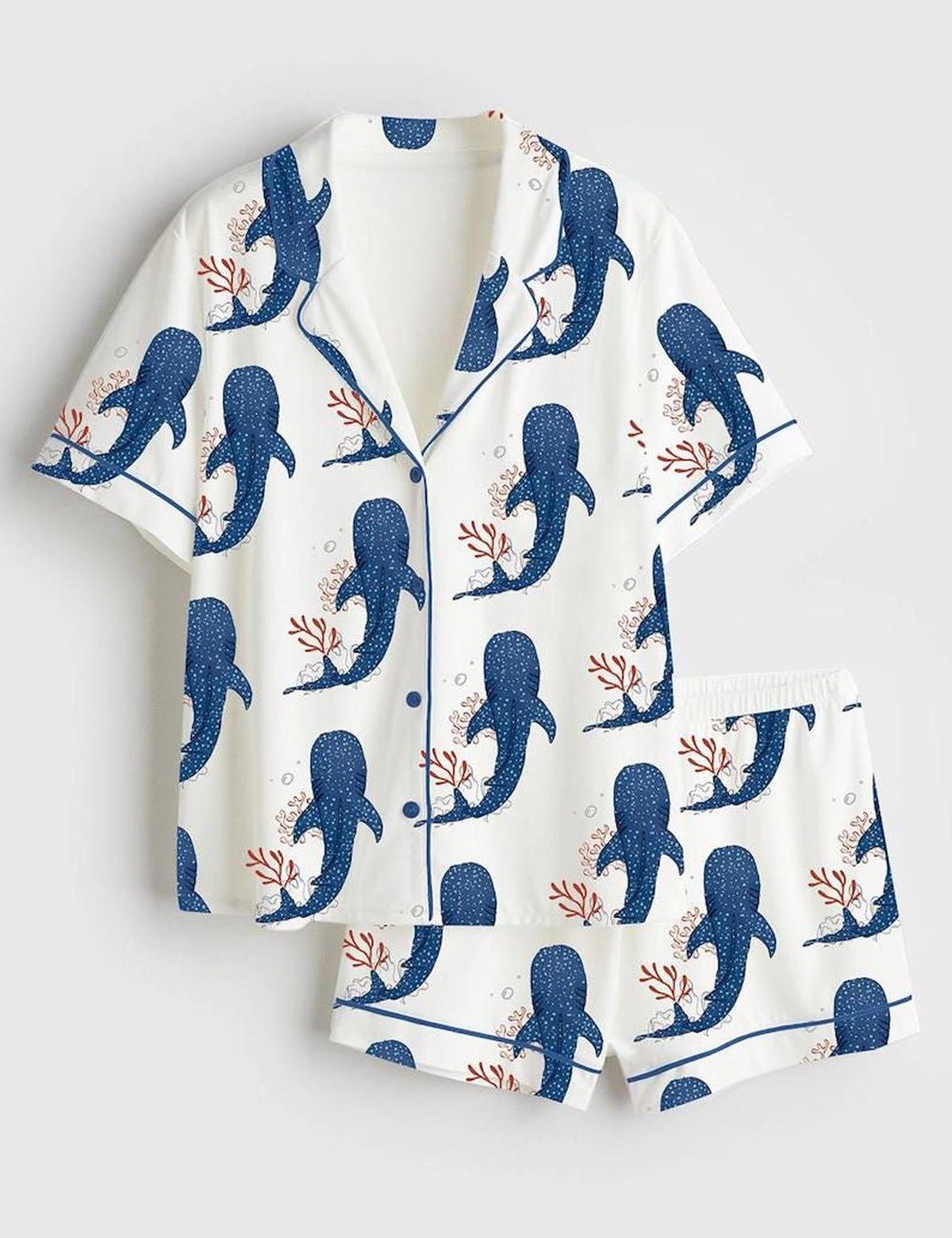 Whale Shark Women s Pajama Set Sleepwear Marine Animal Coastal PJ