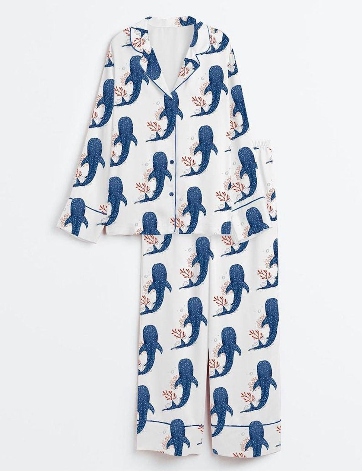 Whale Shark Women s Pajama Set Sleepwear Marine Animal Coastal PJ