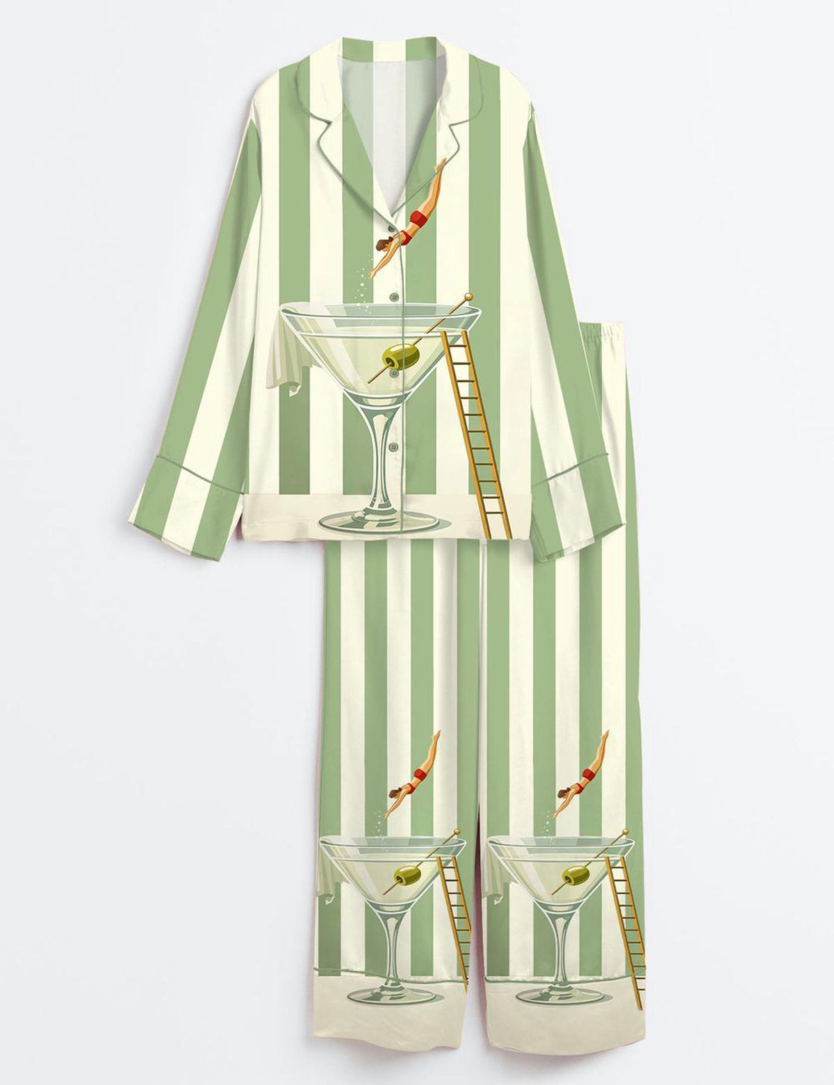 Martini Cocktail Pajama Set Women Summer Lounge Vacation Wear