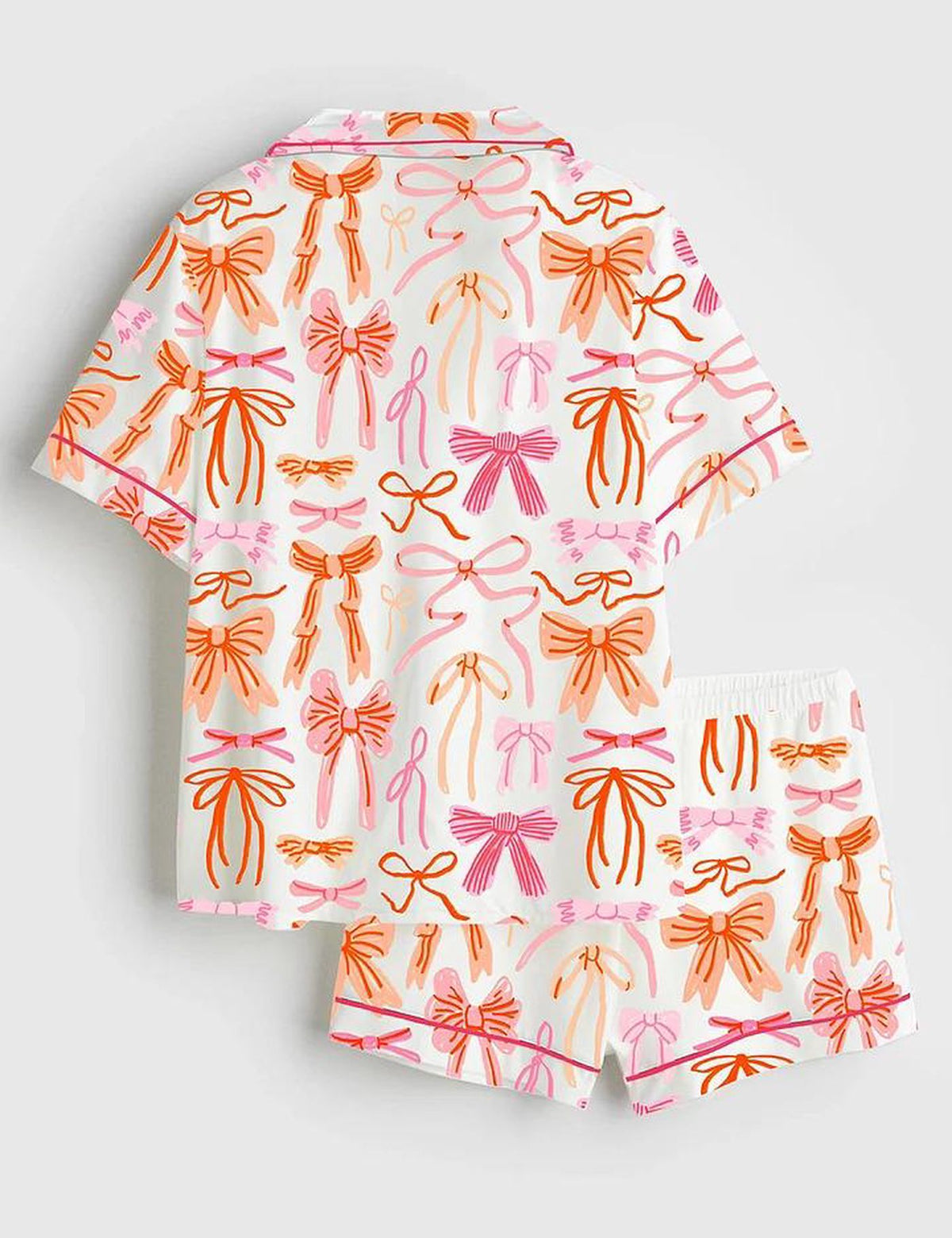Coquette Lace Ribbon Satin Pajama Set Women Winter Gift