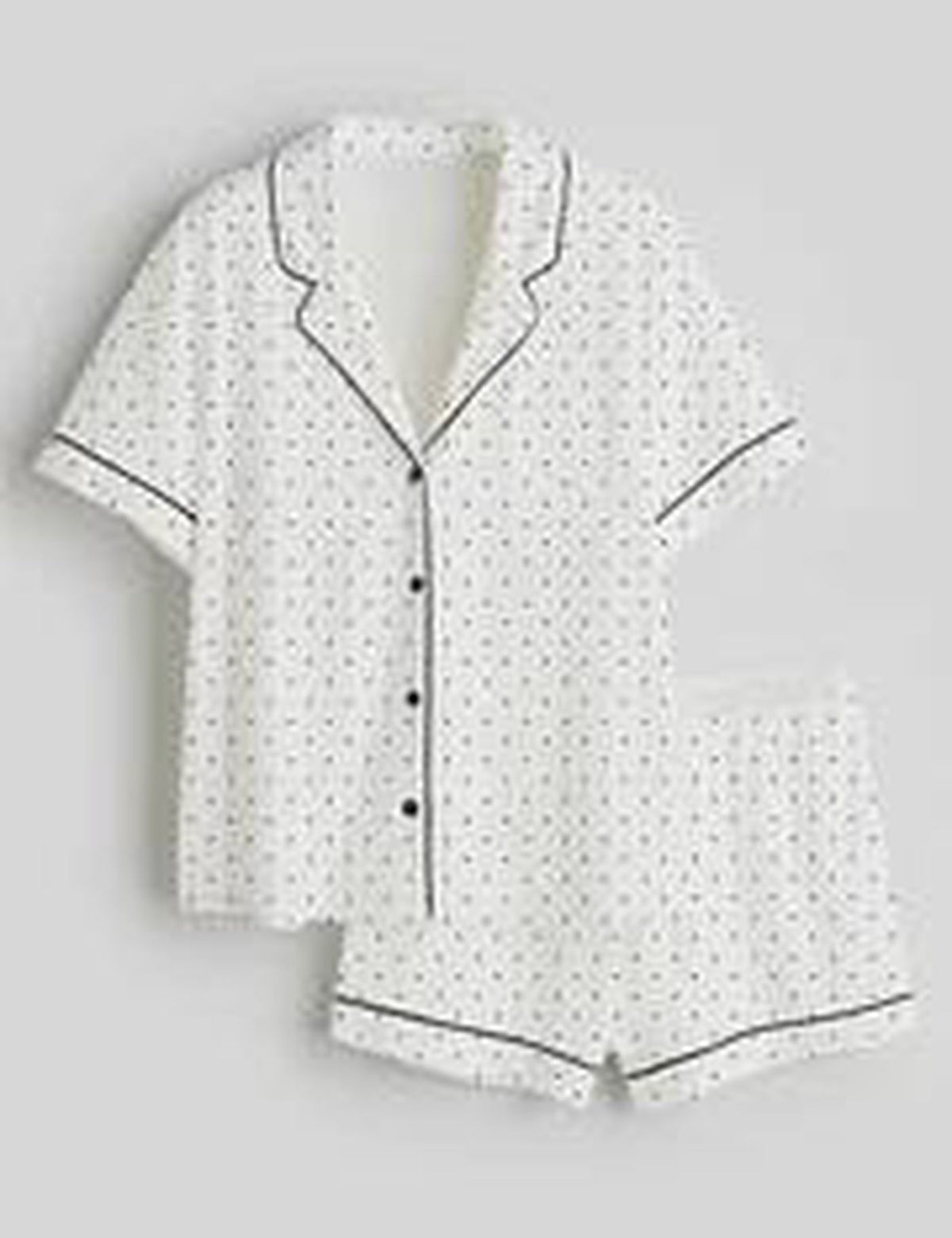 Polka Dot Women s Pajama Set Black White Sleepwear Shorts