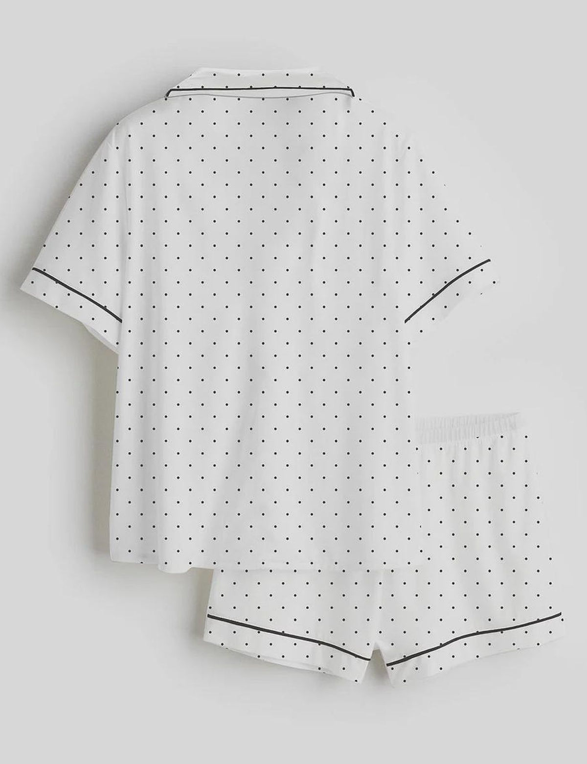 Polka Dot Women s Pajama Set Black White Sleepwear Shorts
