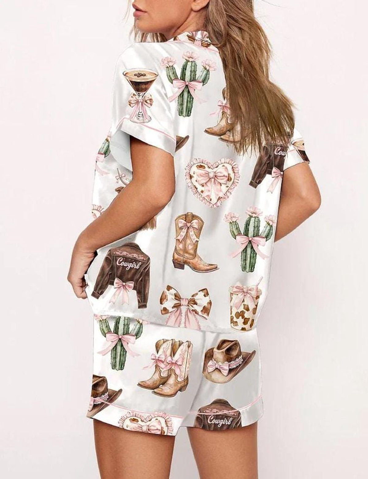 Pink Rodeo Cowgirl Pajama Set Women s Western Sleepwear