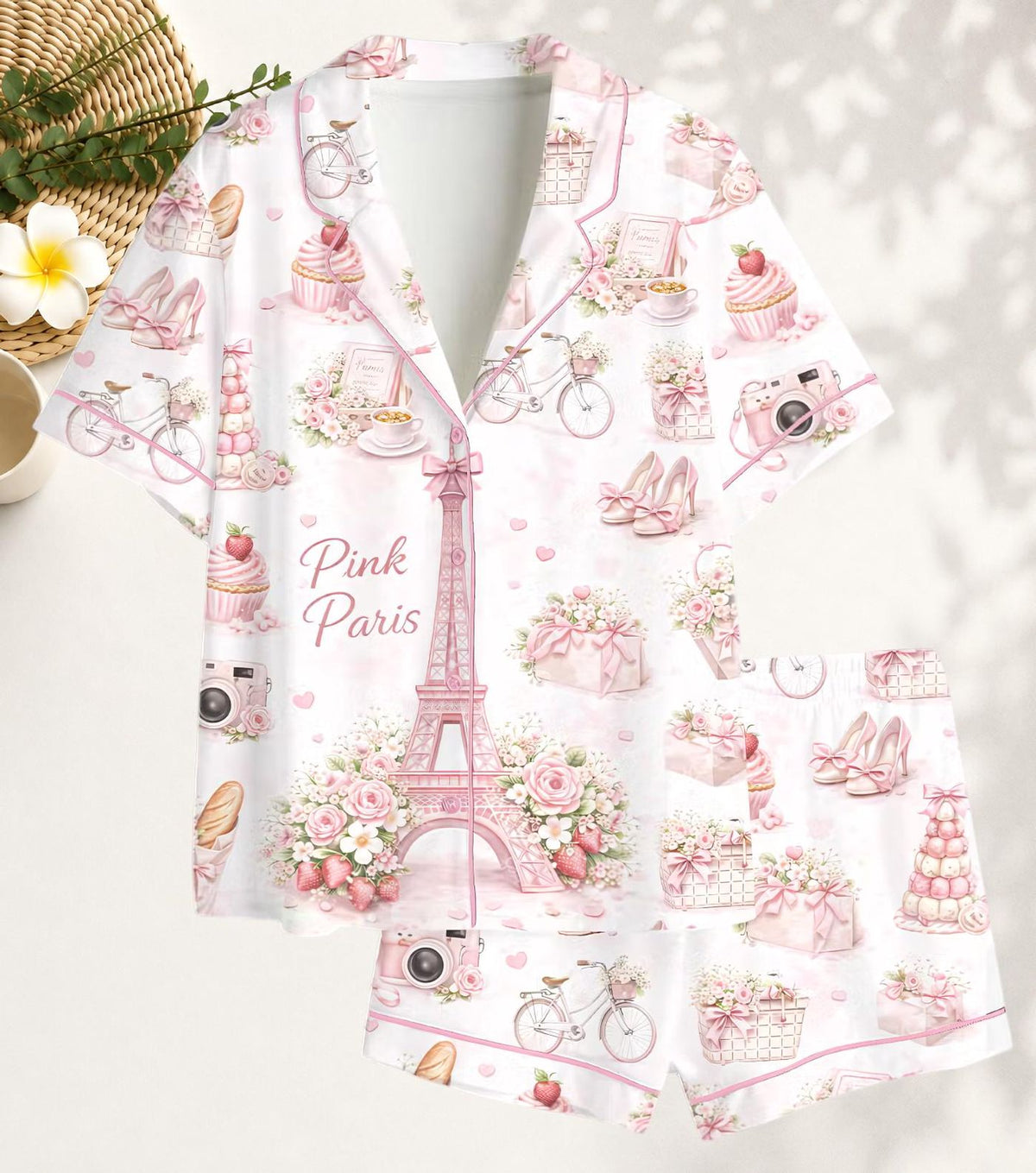 Women s Halloween Black Cat Ghost Satin Pajama Set Cute Spooky Sleepwear for Cozy Fall Nights