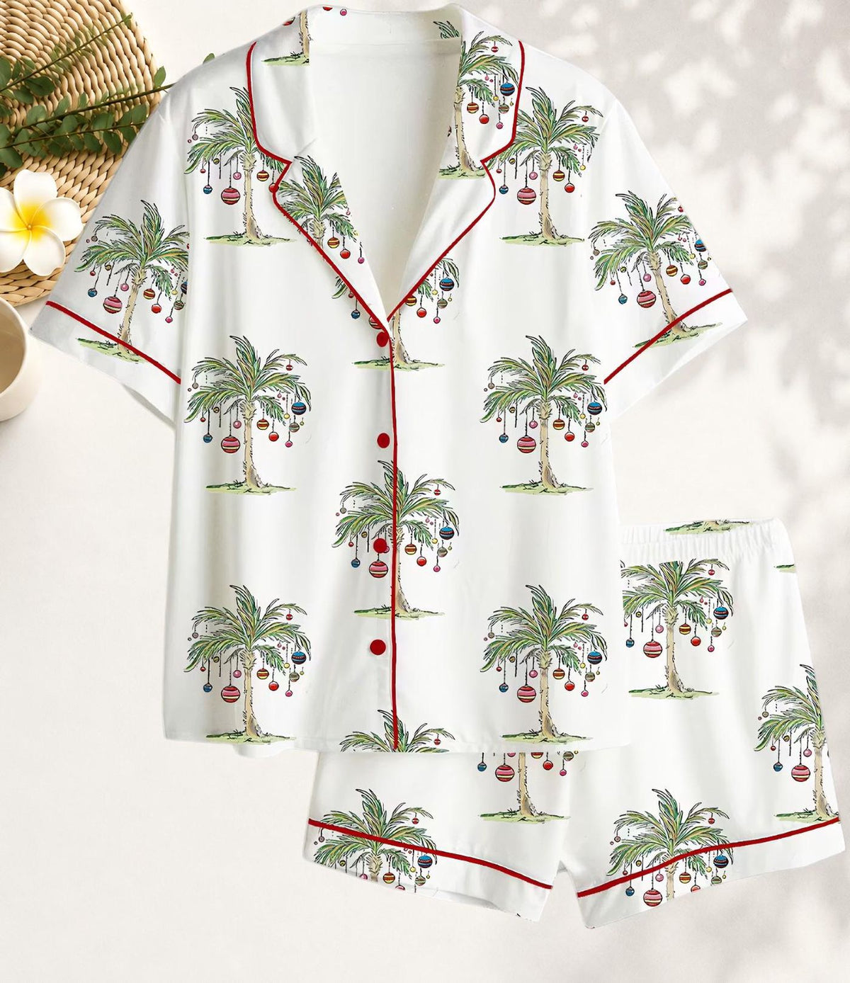 Aloha Santa Hawaiian Holiday Women s Tropical Christmas Pajama Set