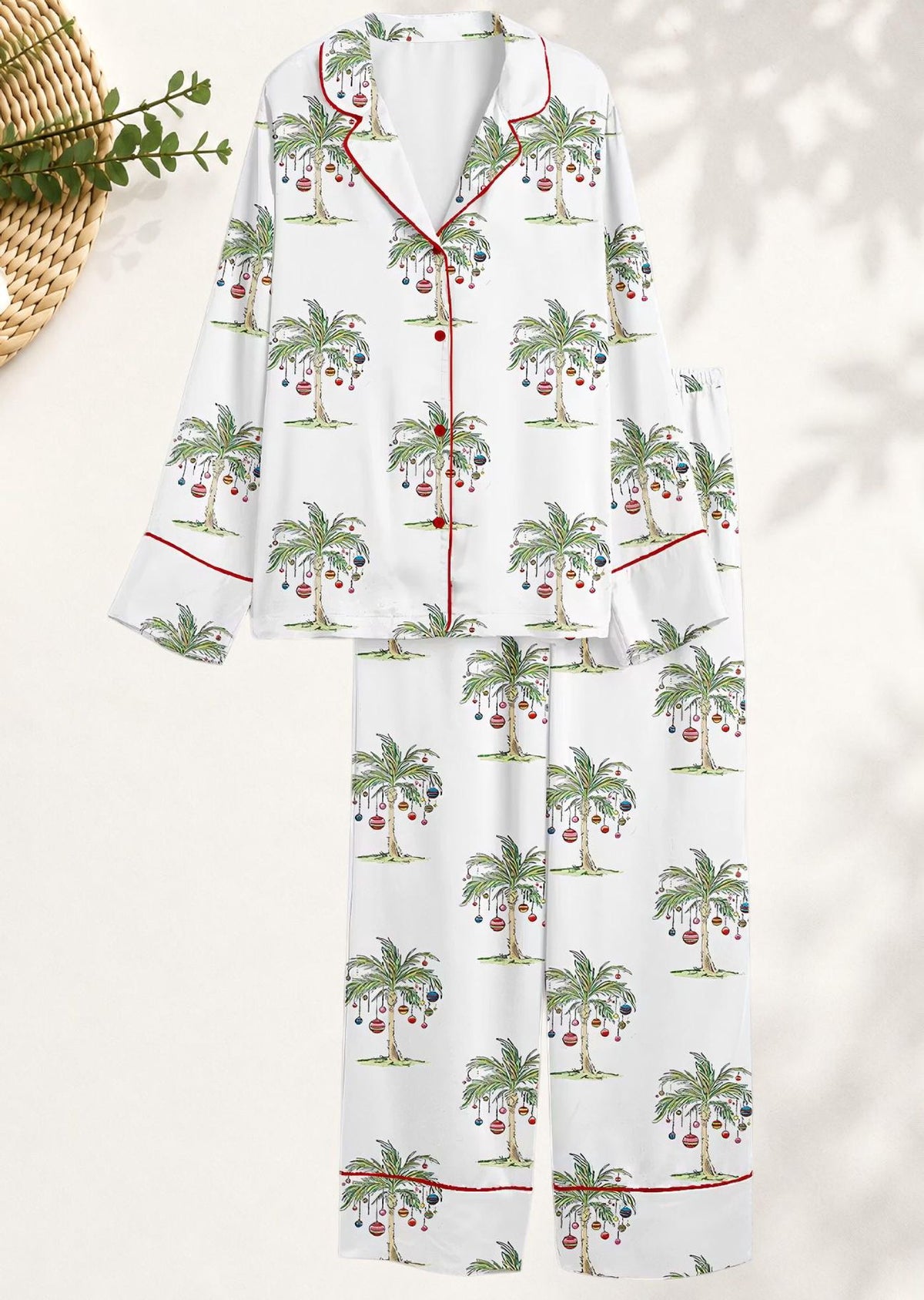 Aloha Santa Hawaiian Holiday Women s Tropical Christmas Pajama Set