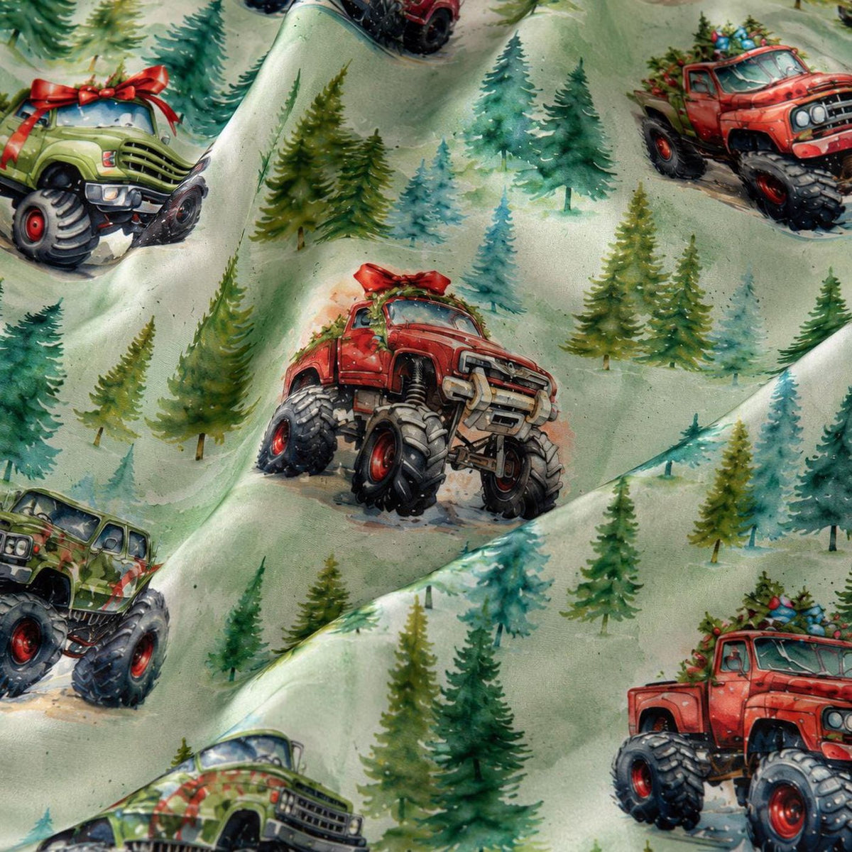 Vintage Trucks & Pine Trees Woodland Off Road Pajama Set for Cozy Sleepwear